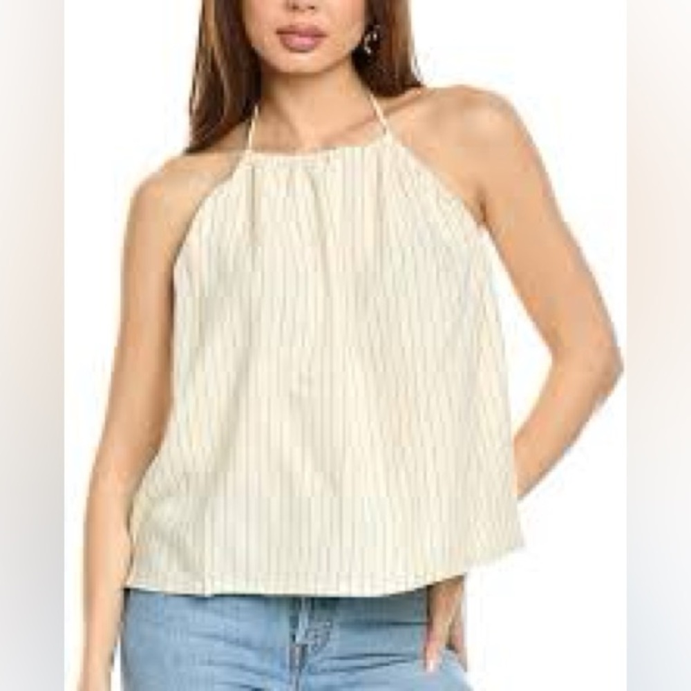 WeWoreWhat Striped Halter Top